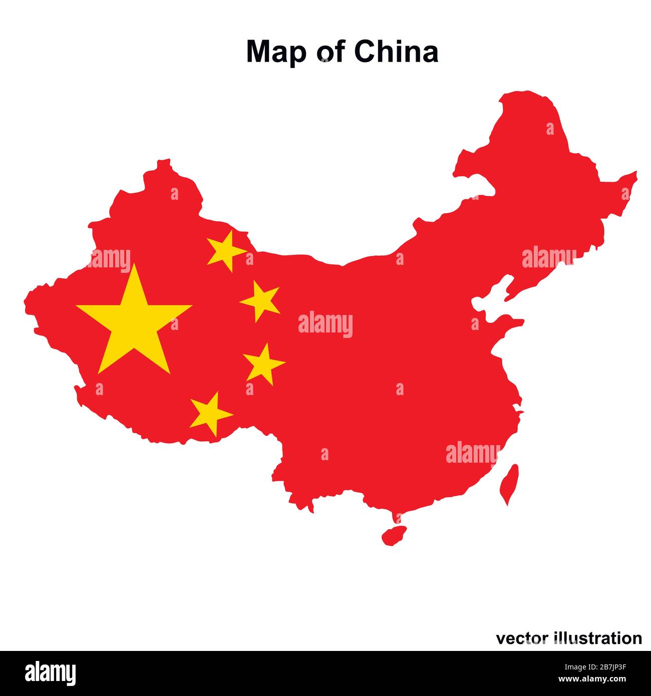 Karte von China mit Regionen und Städten. Farbige Grafik mit Karte von China. Chinesische Karte mit Regionen. Karte mit abstrakten grauen Farben. Stock Vektor