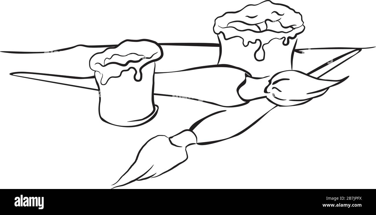 Maler künstler clip art Schwarzweiß-Stockfotos und -bilder - Alamy, حجم الصورة 1300x744