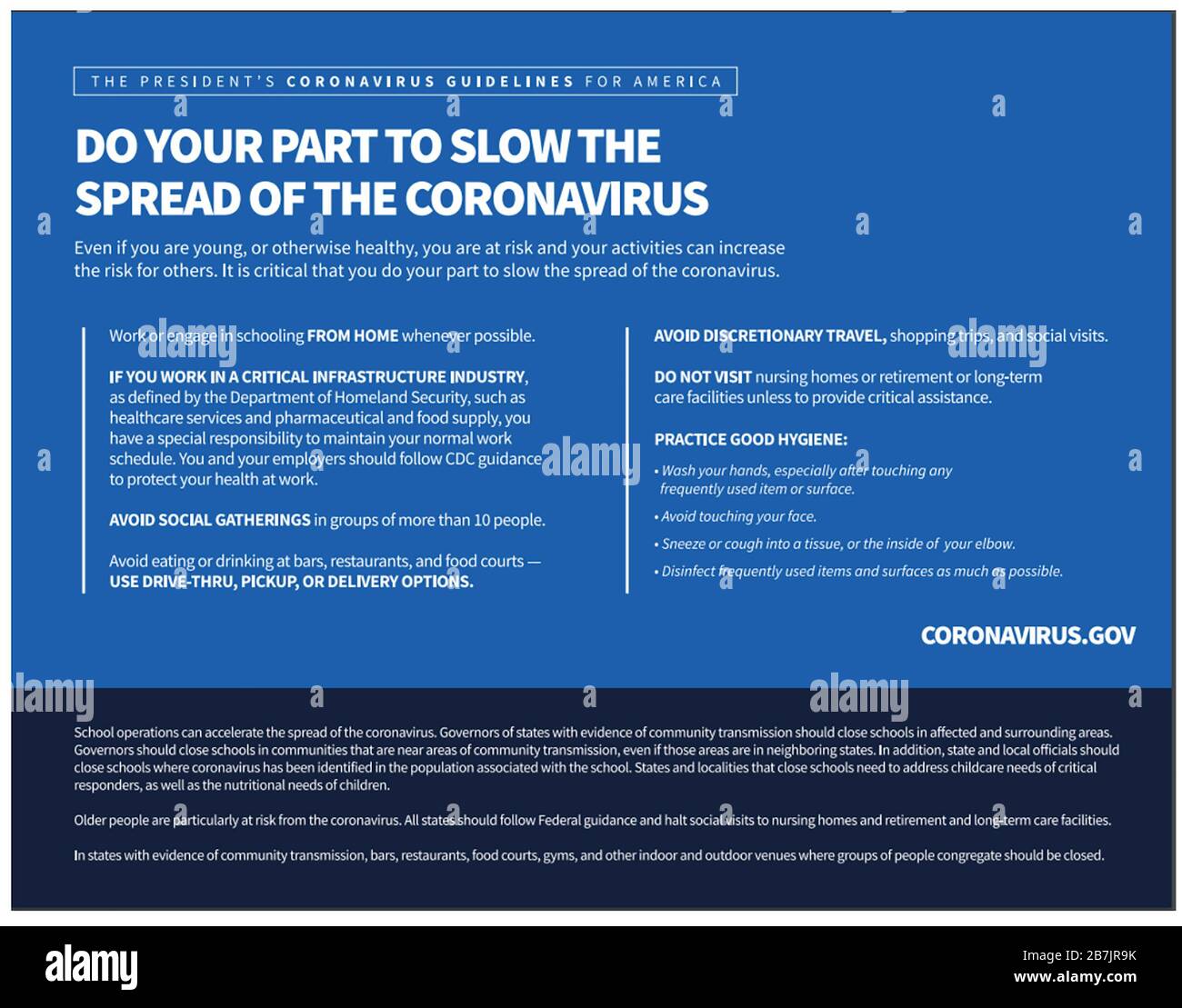 Washington, Vereinigte Staaten Von Amerika. März 2020. Grafik veröffentlicht von Präsident Donald J. Trump der Vereinigten Staaten während seiner Pressekonferenz im Weißen Haus in Washington, DC am Montag, 16. März 2020.Credit: Ron Sachs/CNP - Usage Worldwide Credit: Dpa/Alamy Live News Stockfoto