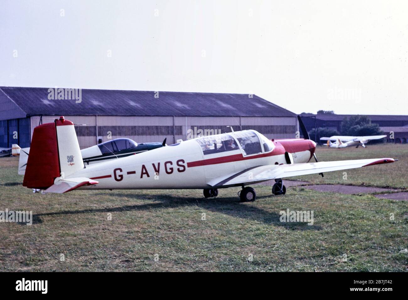 Ein SAAB 91D SAFIR im Sywell Aerodrome, Northamptonshire, 1970 Stockfoto