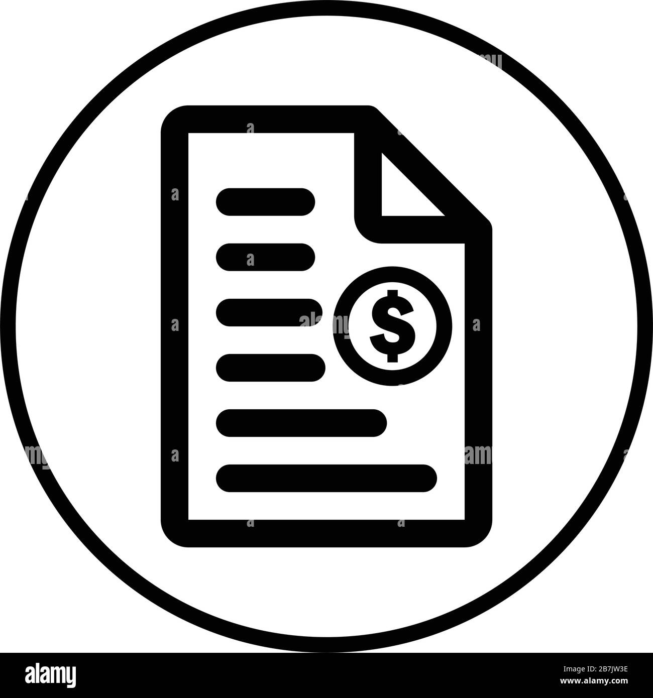 Rechnung, Rechnung, Belegsymbol - gut organisierte und vollständig bearbeitbare Vektorsymbole für Vektorbestände und viele andere Zwecke. Stock Vektor