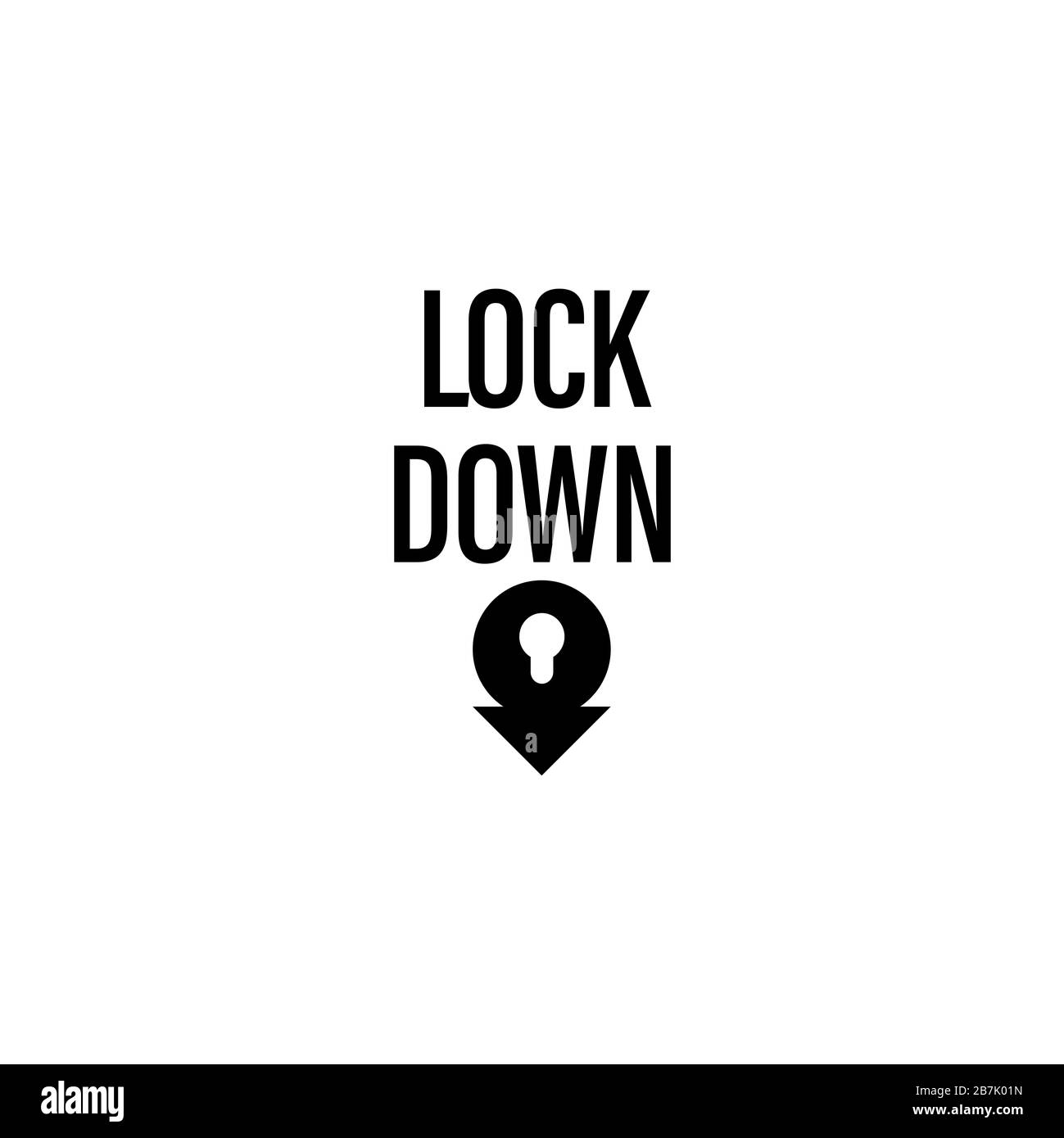 Sperrtext, Infografiken. Globales Konzept zur Gesundheitswarnung bei Pandemie: Roman Coronavirus (2019-nCoV), Kovid-19, Vektor, Logo, Symbol und Hintergrund. Lockd Stockfoto