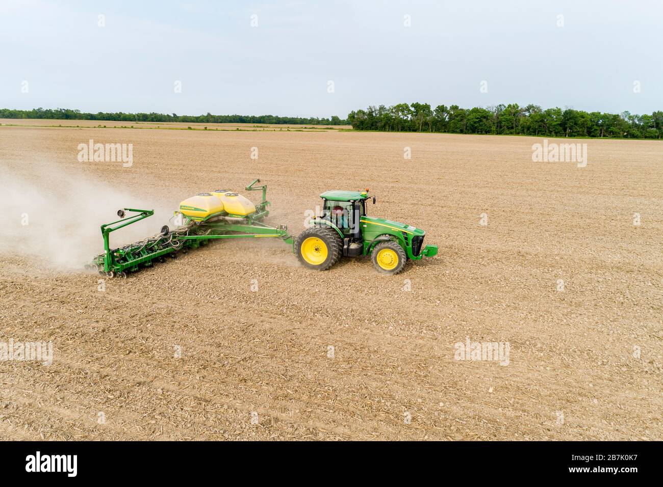 63801-13703 Luftbild der Maisbepflanzung, Marion Co. IL Stockfoto