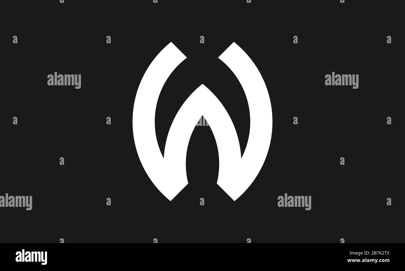 Herausragend professionell elegant trendige, beeindruckende schwarze und weiße Farbgebung mit anfänglichem Alphabet Icon Logo Stock Vektor
