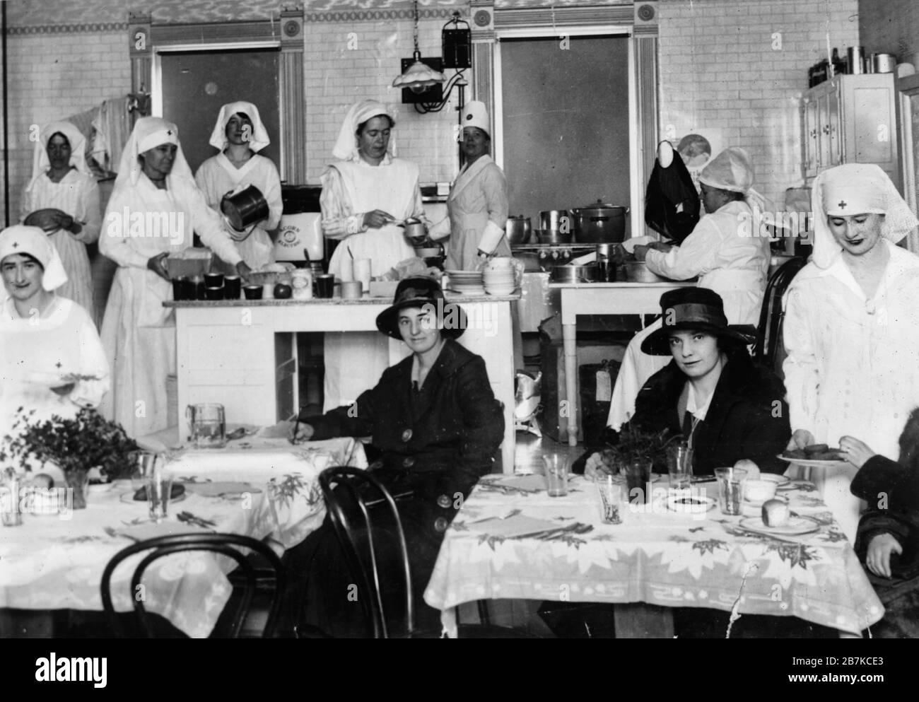 Küche mit Gemeindezentrum für Influenza-Patienten. Salt Lake City, Utah, ca. im Jahr 1920 Stockfoto