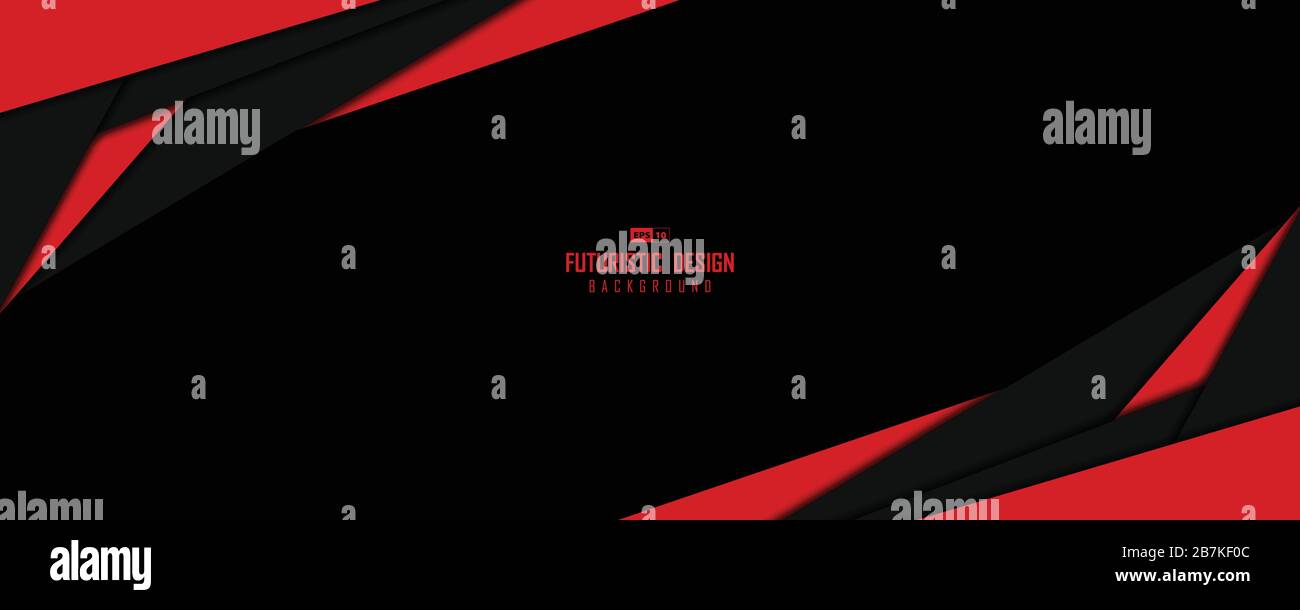 Abstraktes breites Fenster mit schwarzem und rotem Hintergrund für Vorlagen. Verwendung für Werbung, Poster, Grafiken, Vorlagendesign, Print. Illustration Stock Vektor