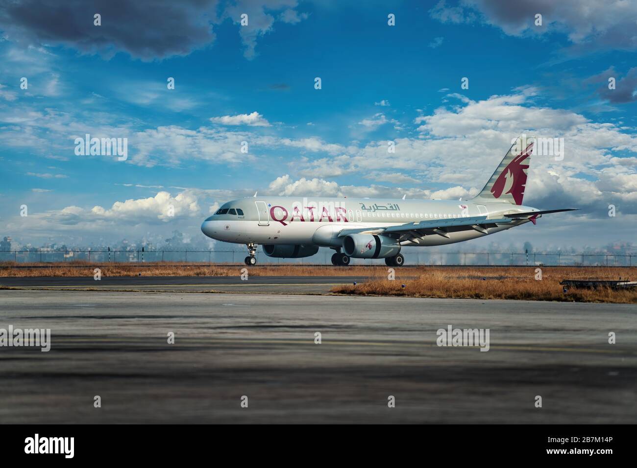 Qatar Airways Airbus A319 Stockfoto