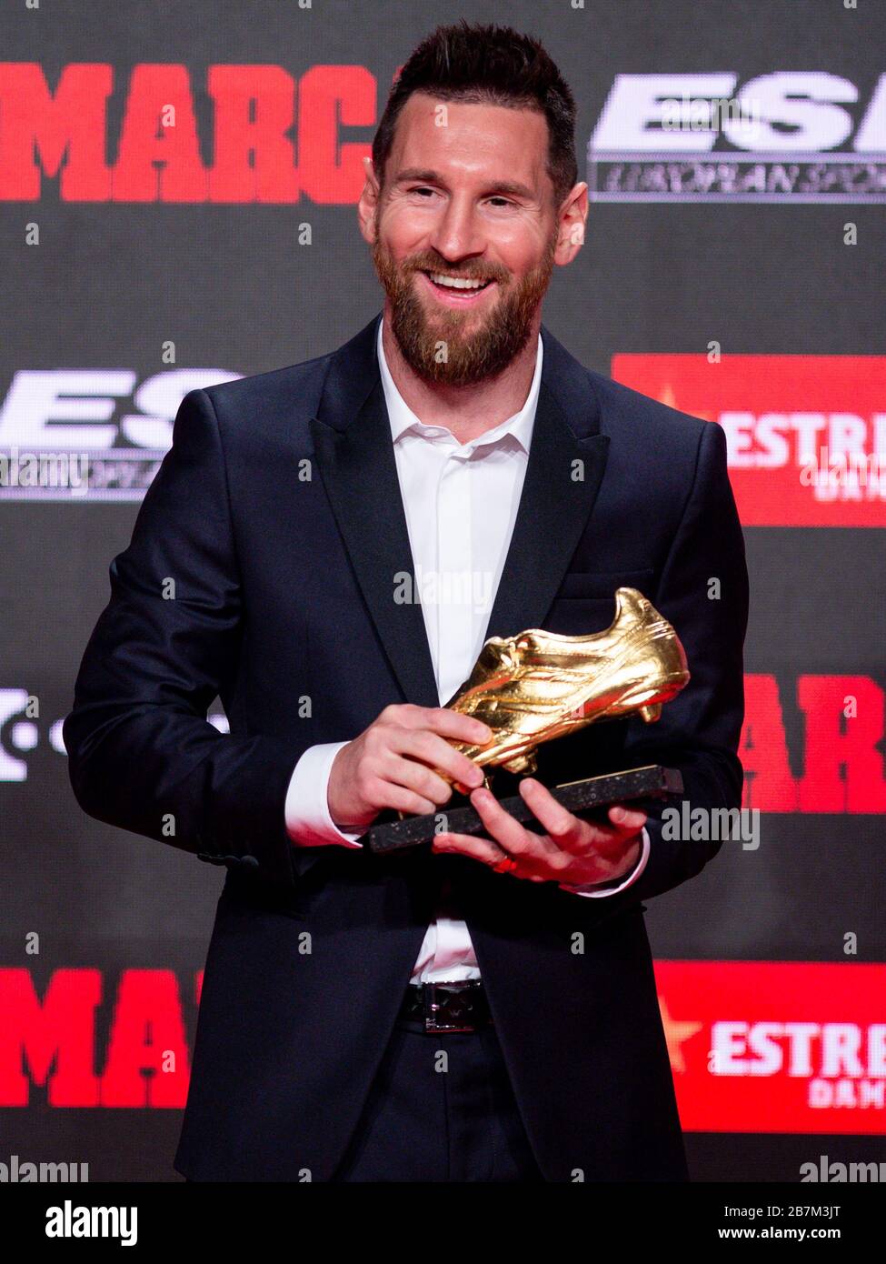 BARCELONA, SPANIEN - 16. OKTOBER: Leo Messi beim Golden Boot Trophäe Ceremony Award in Antiga Fabrica Estrella Damm am 16. Oktober 2019 in Barcelona, Spanien. (Foto nach DAX/ESPA-Images) Stockfoto