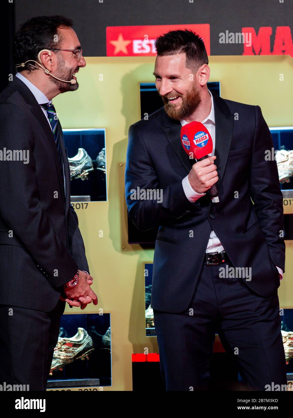 BARCELONA, SPANIEN - 16. OKTOBER: Leo Messi beim Golden Boot Trophäe Ceremony Award in Antiga Fabrica Estrella Damm am 16. Oktober 2019 in Barcelona, Spanien. (Foto nach DAX/ESPA-Images) Stockfoto