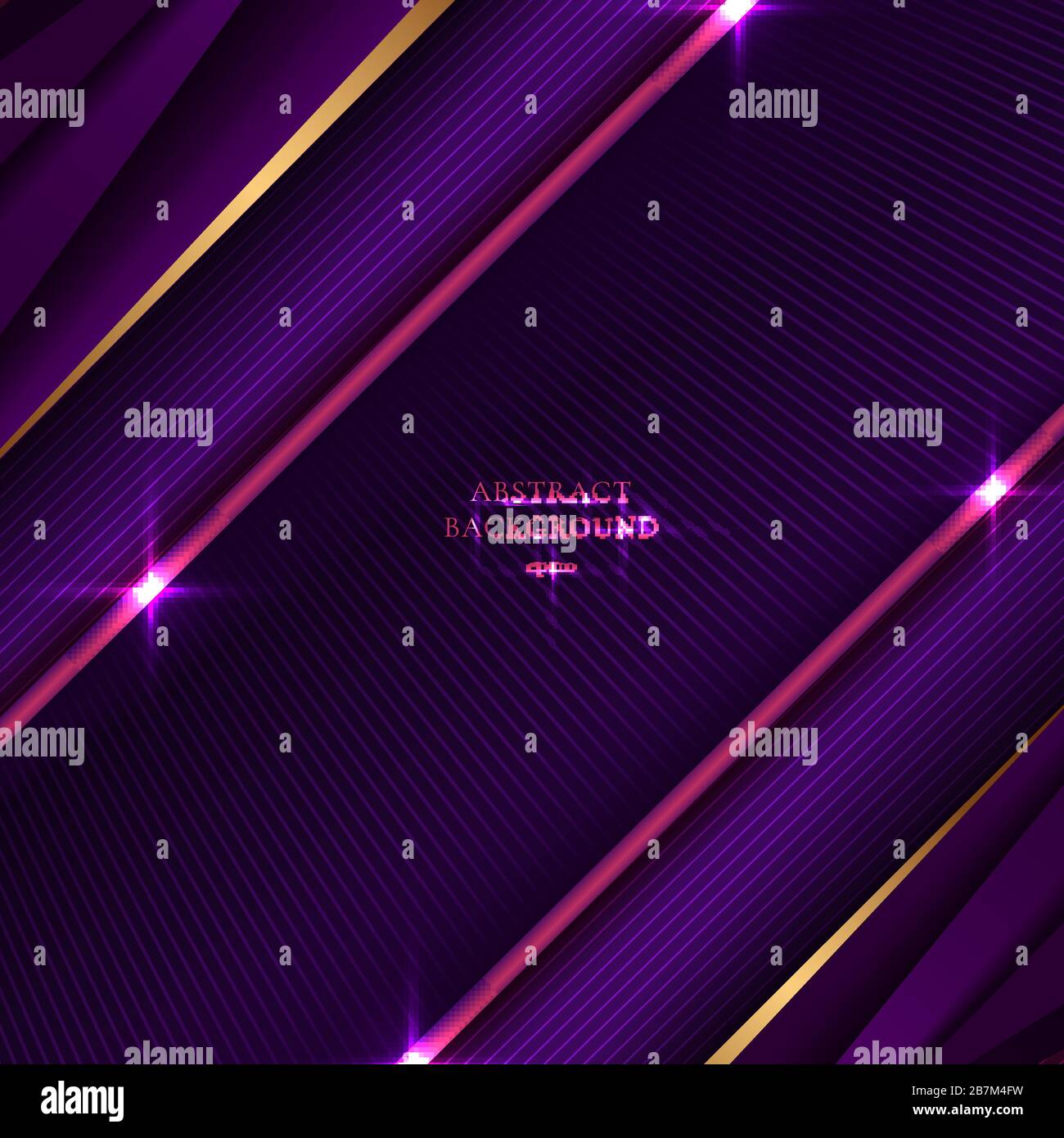 Abstrakter Hintergrund gestreiftes violettes und rosafarbenes Dreieck mit diagonaler Linie und Lichteffekt-Texturraum für Ihren Text. Luxuriöser Stil. Vektor illusstra Stock Vektor