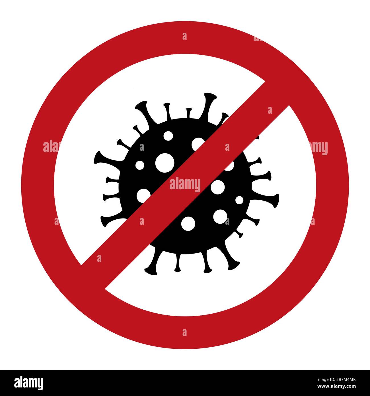 Warnschild für Coronavirus. Medizinisches Konzept für Pandemieausbrüche. Stockfoto