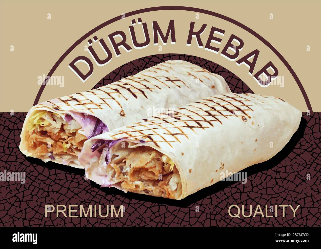 Kebab Specialty Grill - Essen. Vektorgrafik für die Verwendung in der Werbung Stock Vektor