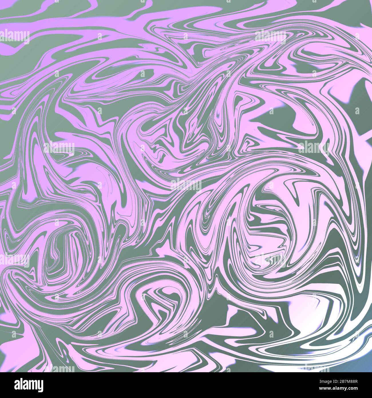 Abstrakter digital generierter Hintergrund mit verflüssigtem Effekt in Pink- und Silberfarben. Luxuriöse digitale Kunstvorlage für Verpackung, Verpackung, Scrapbook-Co Stockfoto
