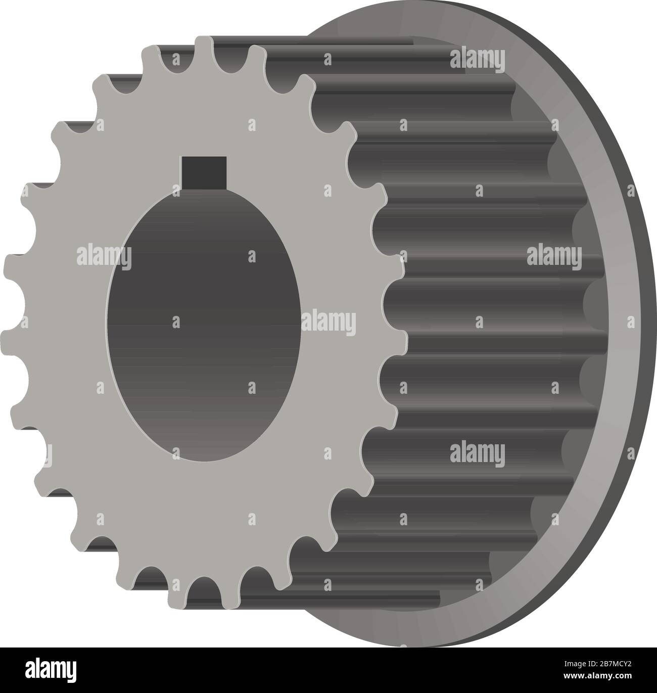 Steuerscheibe. Nockenwellen-Riemenscheibe. 3D-Effektvektor Stock Vektor