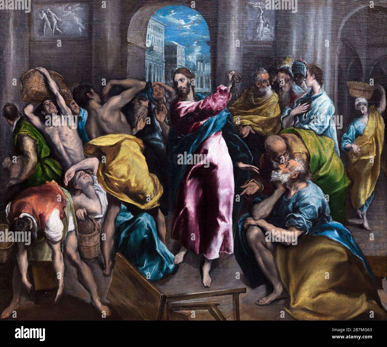 Christus, der die Händler aus dem Tempel, El Greco, ca. 1600, Stockfoto