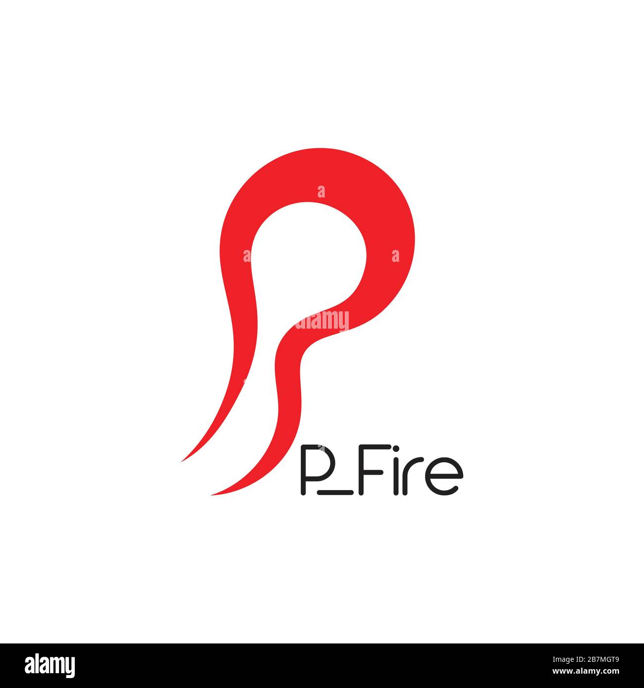 Letter p Flammendesign Logo Vektor Stock Vektor