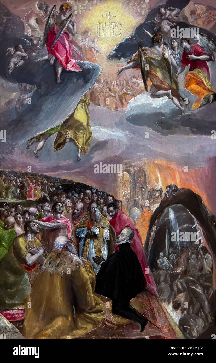 Anbetung des Namens Jesu, El Greco, ca. 1578, Stockfoto