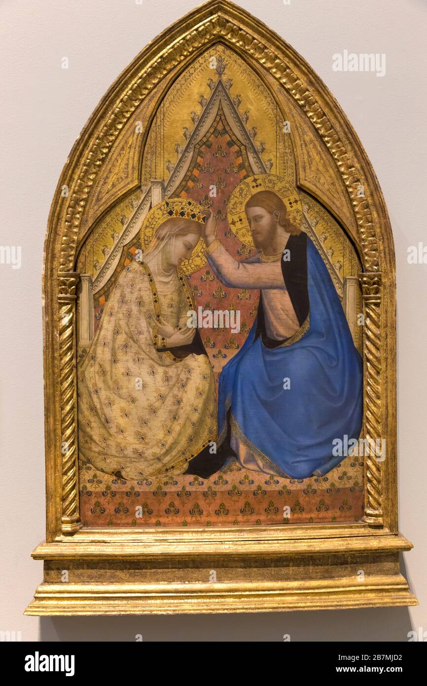 Krönung der Jungfrau Bernardo Daddi, ca. 1340, Stockfoto