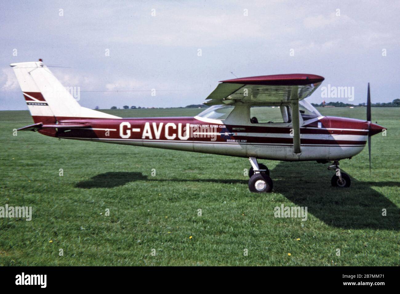 Eine Cessna 150 im Sywell Aerodrome im Jahr 1969 Stockfoto