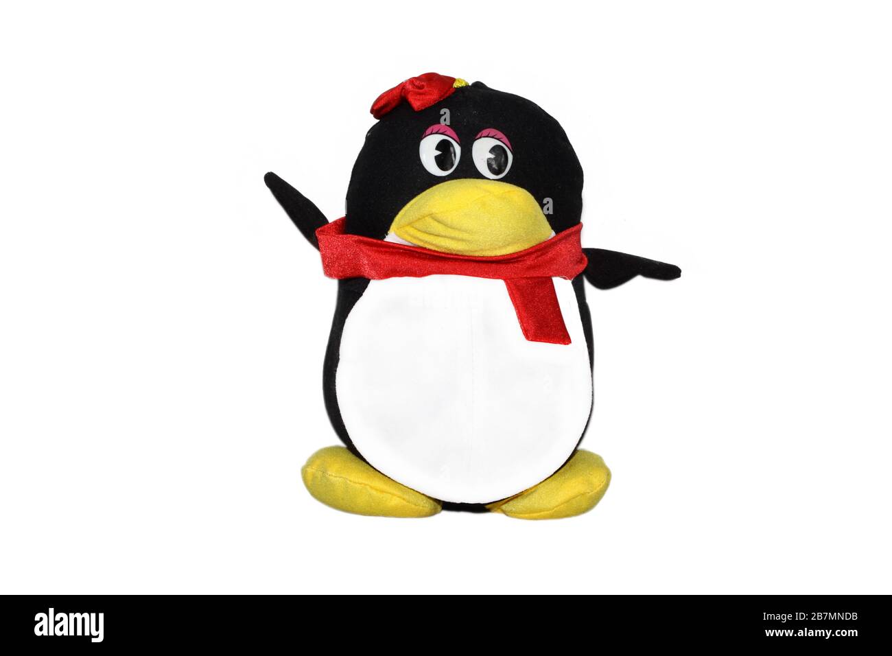 pinguin formt Spielzeug auf weißem Hintergrund, sehr interessant. Stockfoto