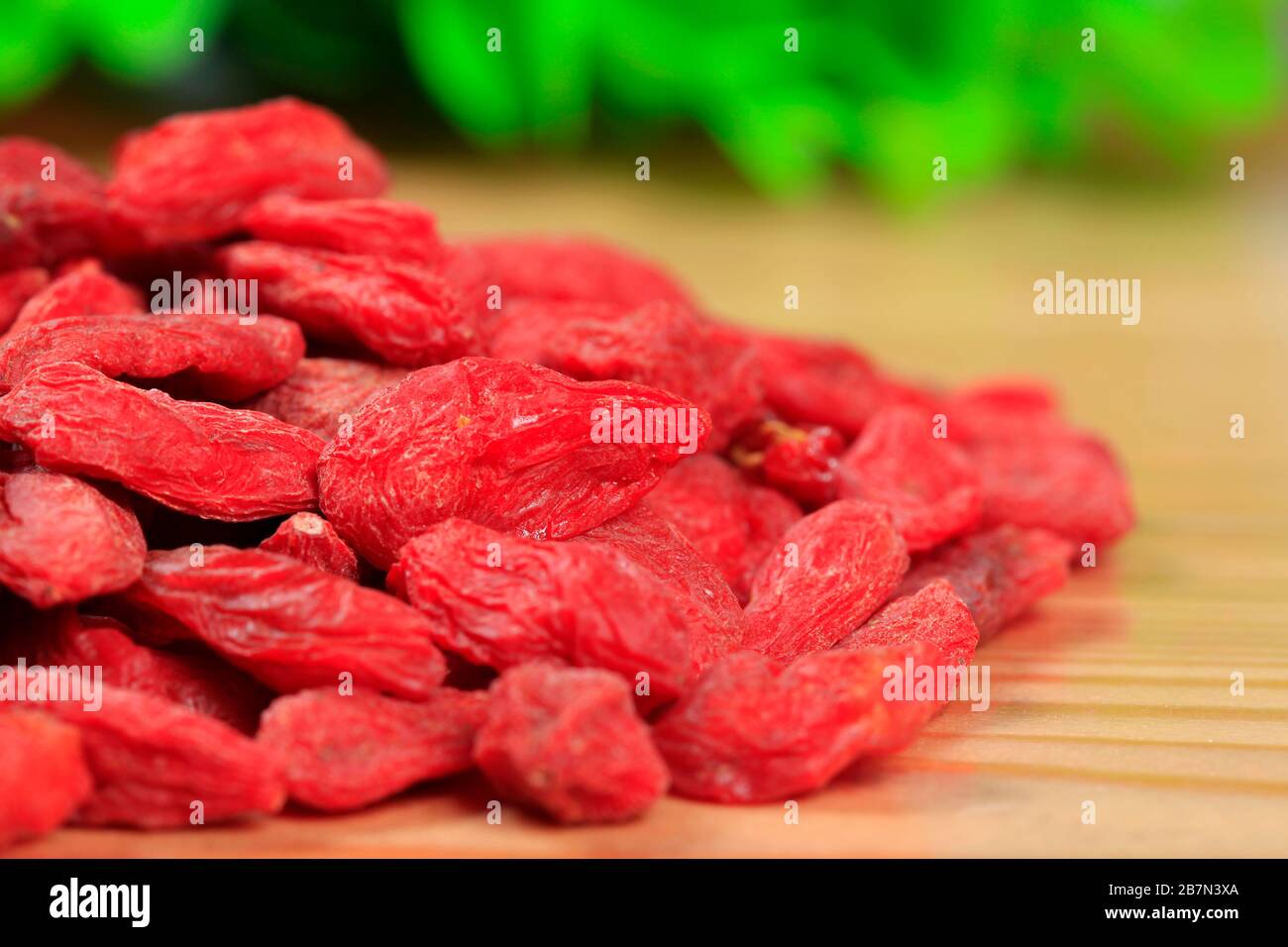 Chinesische Molfbeere, EINE Nahaufnahme von Goji-Beeren Stockfoto