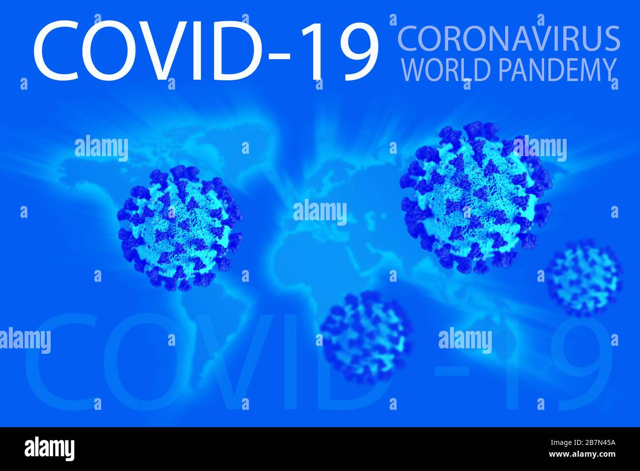 3D illustriert Chinesisches Coronavirus COVID-19 COVID-19 SARS, Virus 2020, MERS-COV, chinesisches Virus 2019-nCoV. 3D-illustrieren Stockfoto