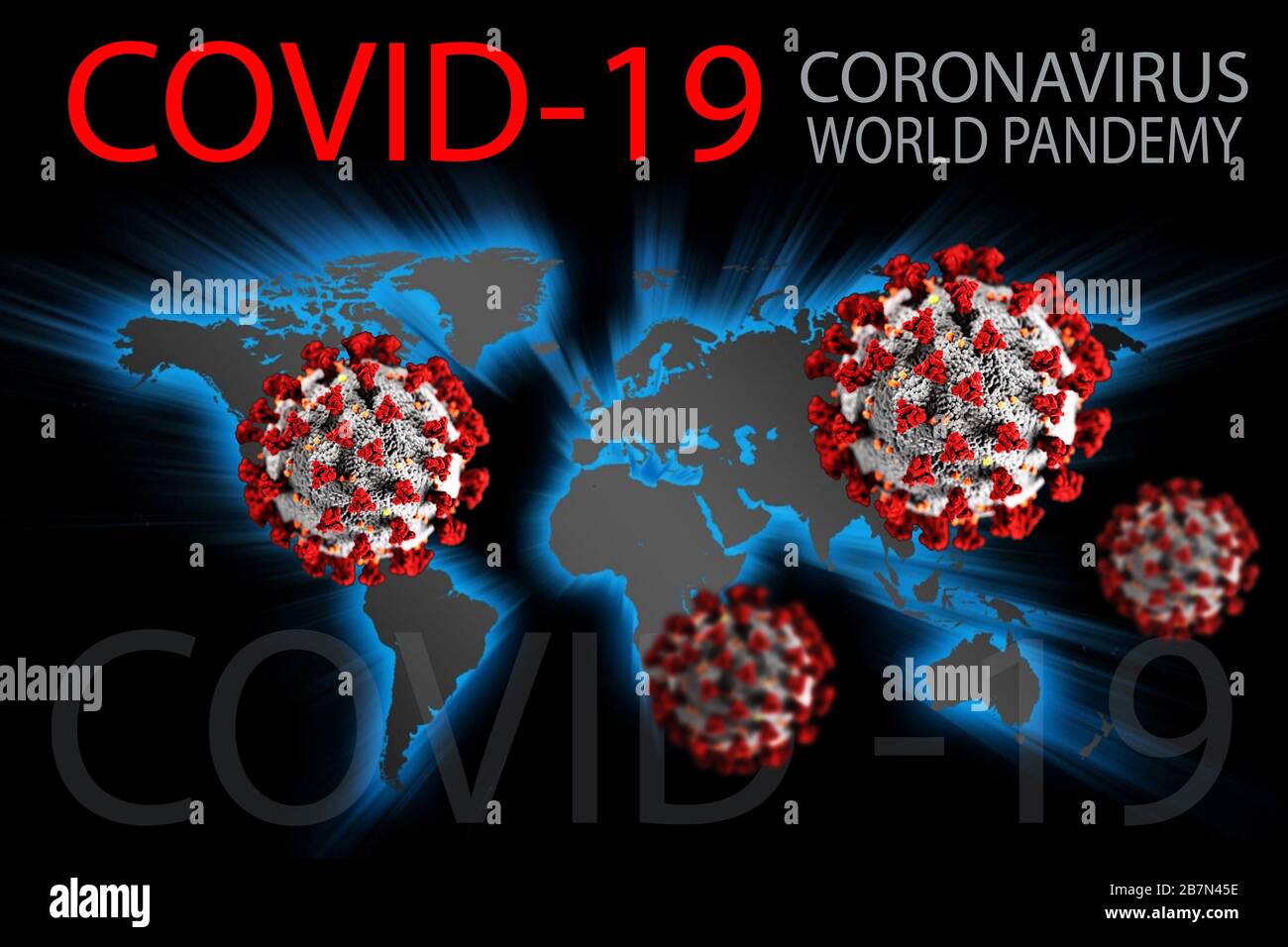 3D illustriert Chinesisches Coronavirus COVID-19 COVID-19 SARS, Virus 2020, MERS-COV, chinesisches Virus 2019-nCoV. 3D-illustrieren Stockfoto