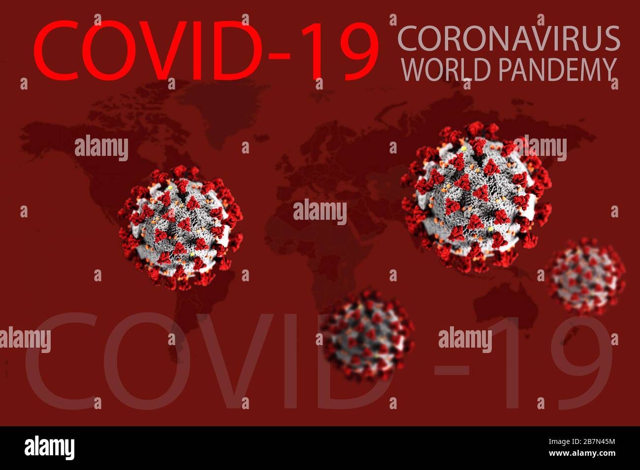 3D illustriert Chinesisches Coronavirus COVID-19 COVID-19 SARS, Virus 2020, MERS-COV, chinesisches Virus 2019-nCoV. 3D-illustrieren Stockfoto