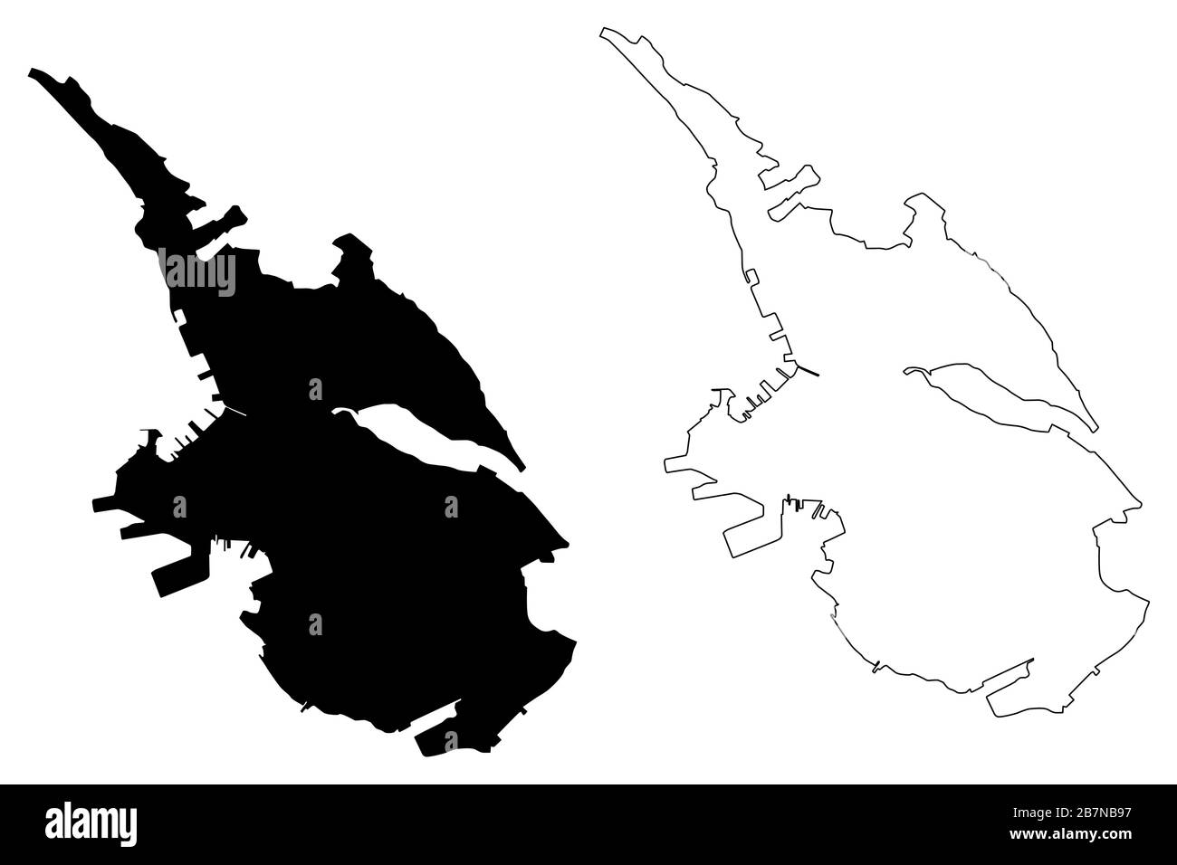 Triester Stadt (Italienische Republik, Italien, Friaul-Julisch Venetien) Karte Vektor-Illustration, Skizze Stadt Triest Karte Stock Vektor