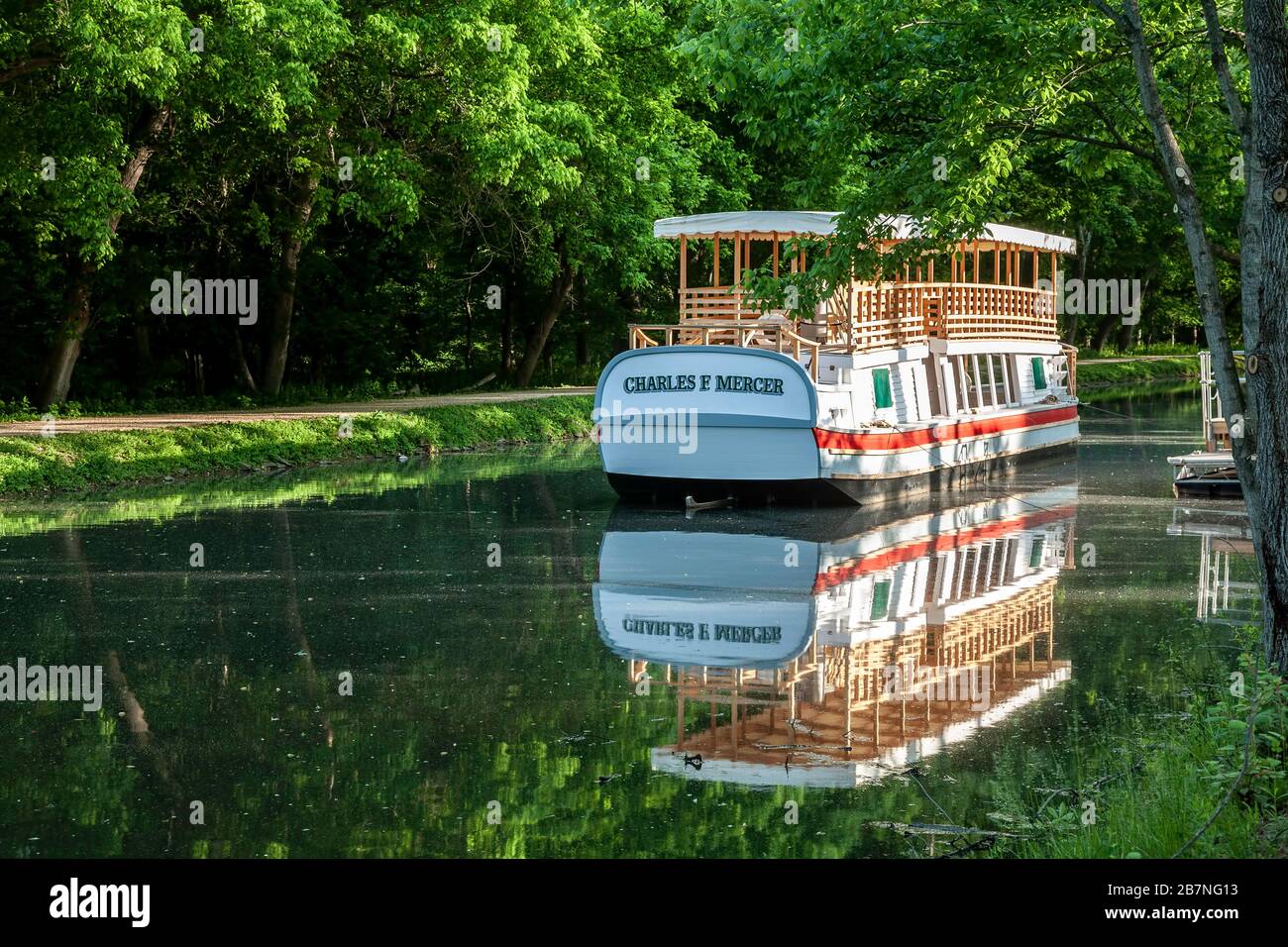 Charles F. Mercer Kanalboot, Chesapeake und Ohio Canal National Historic Park, Maryland USA Stockfoto