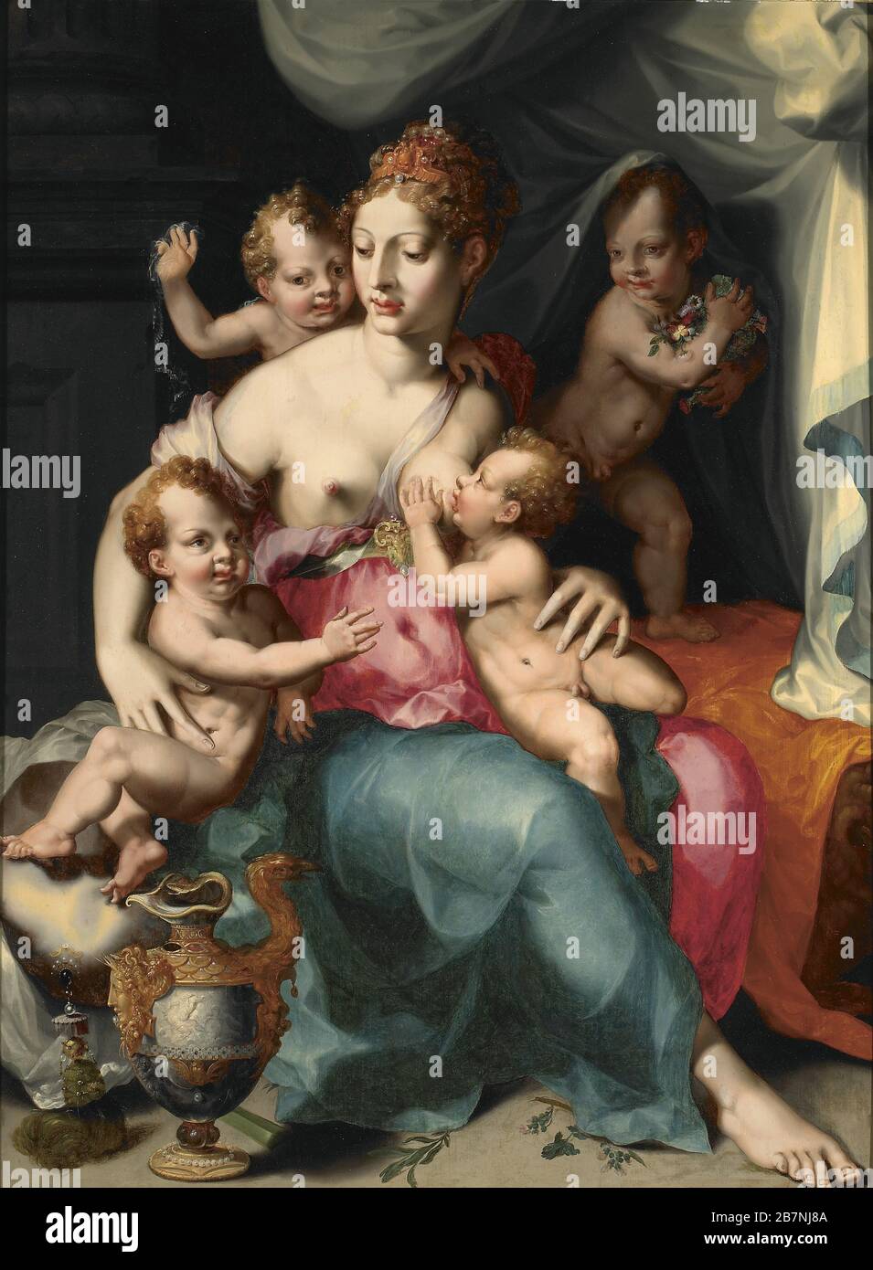 Caritas, 1540. Gefunden in der Sammlung von Mus&#xe9;e National d'Histoire et d'Art, Luxemburg. Stockfoto