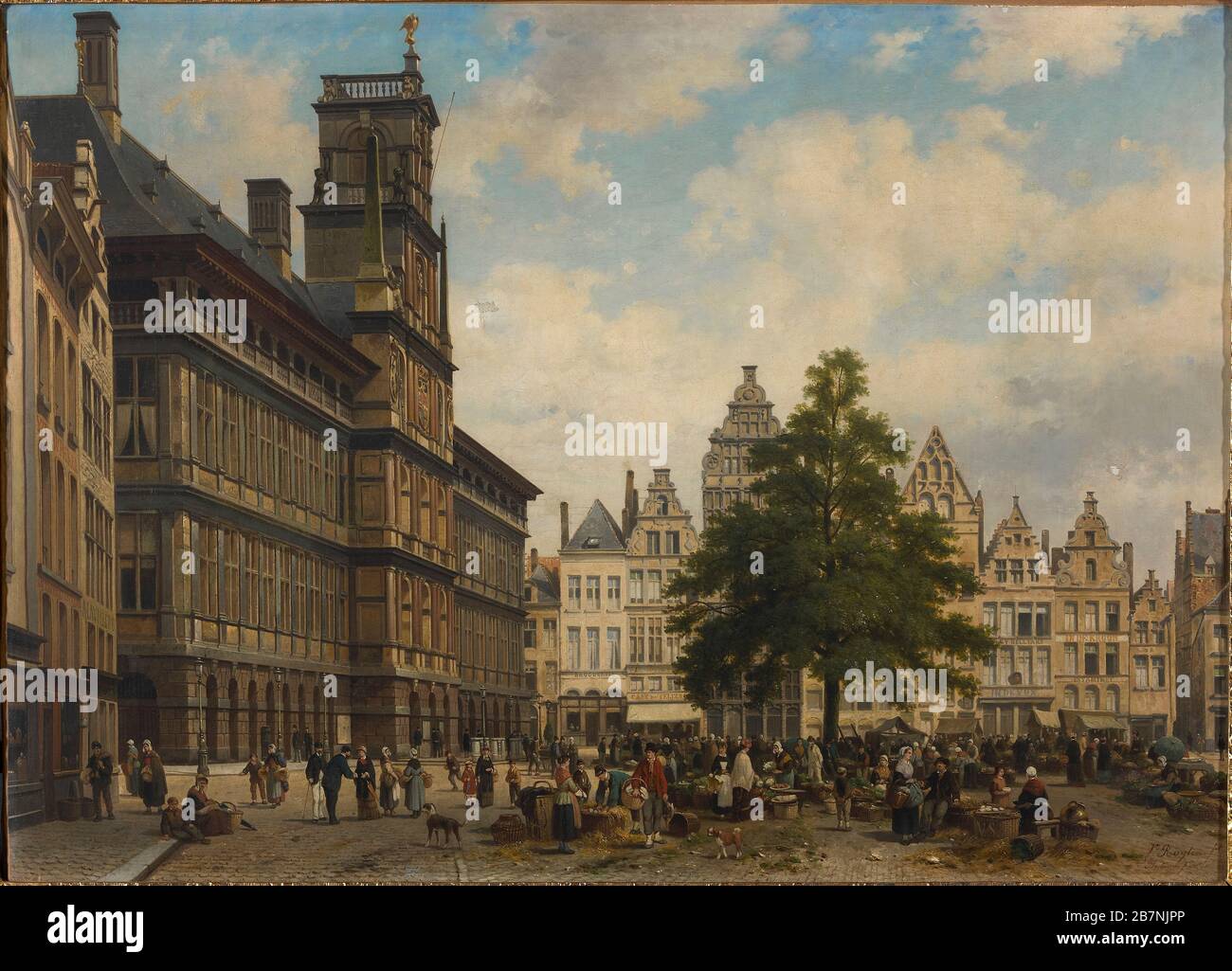 Der Grote Markt mit dem Freiheitsbaum, 1875. Gefunden in der Sammlung des Museums aan de Stroom. Stockfoto