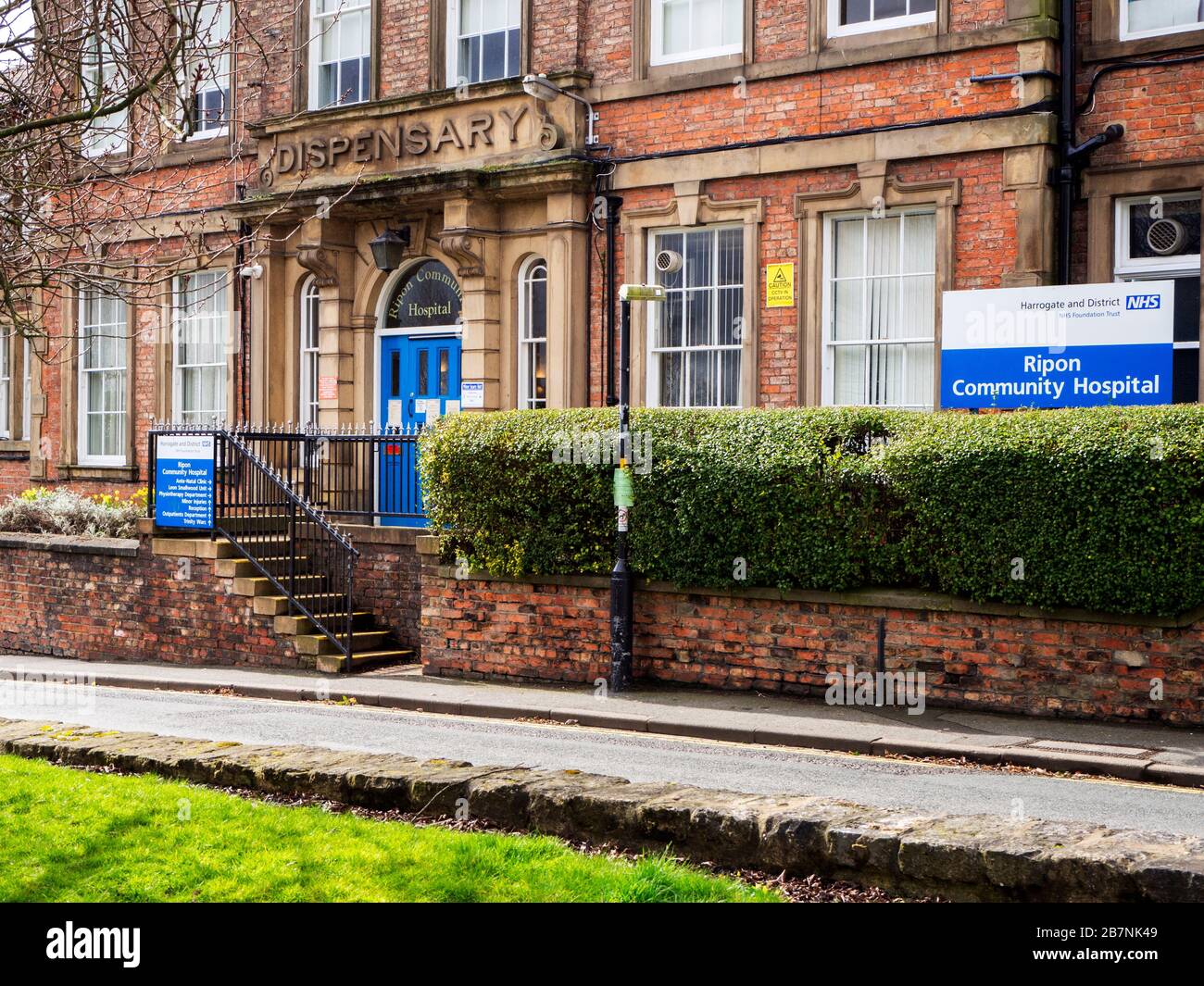 Das Ripon Community Hospital A, Klasse II, führte den ehemaligen Dispens an der Firby Lane in Ripon North Yorkshire England auf Stockfoto