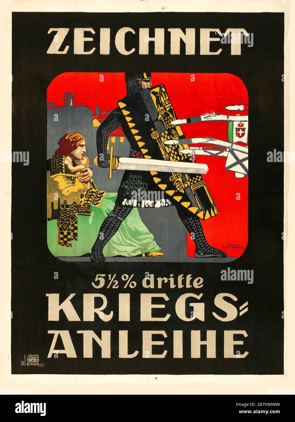 Abonnieren Sie den dritten Kriegskredit!, das Jahr 1915. Private Sammlung. Stockfoto