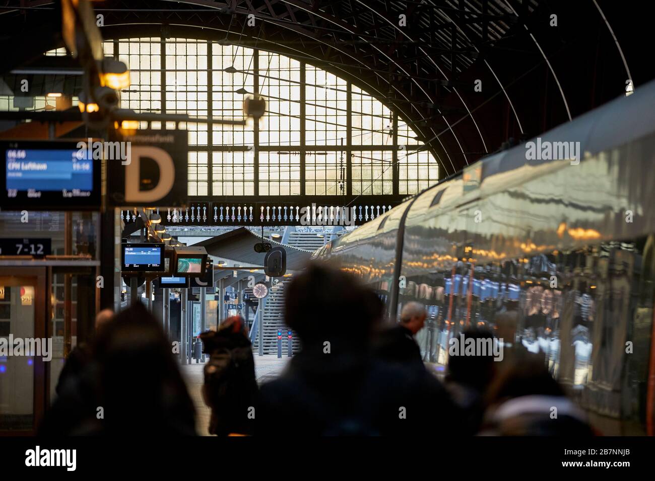 Kopenhagen, Dänemarks Hauptstadt, großer Hauptbahnhof von Kopenhagen. Stockfoto