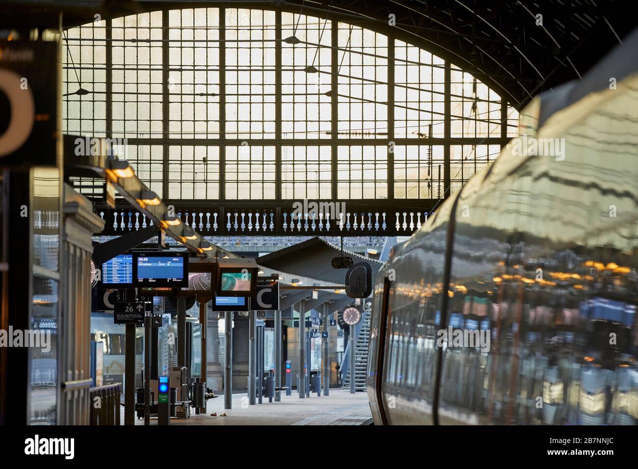 Kopenhagen, Dänemarks Hauptstadt, großer Hauptbahnhof von Kopenhagen. Stockfoto