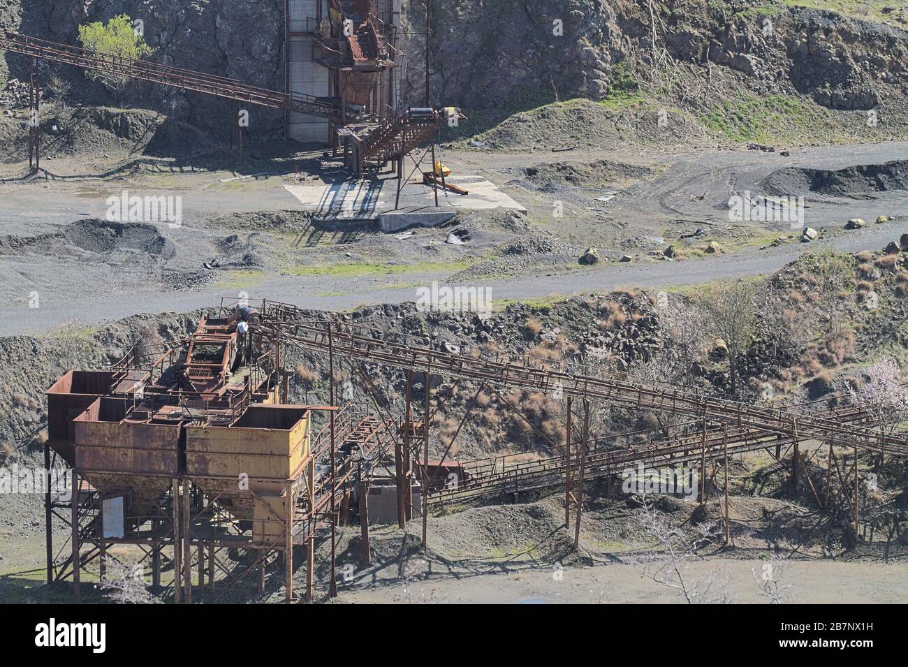 Aufzüge im Steinbruch Stockfoto