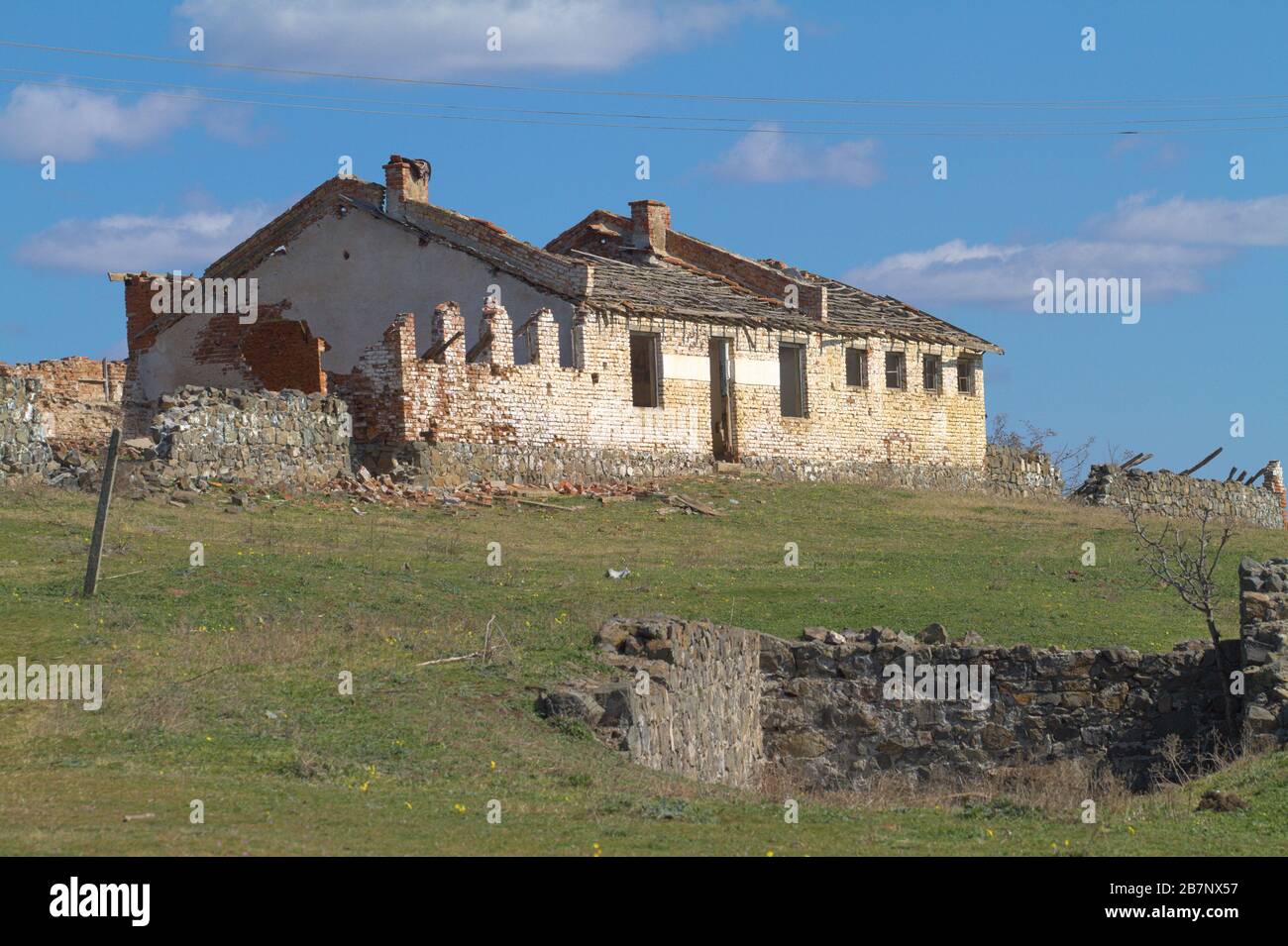 Die Bauernhausruine Stockfoto