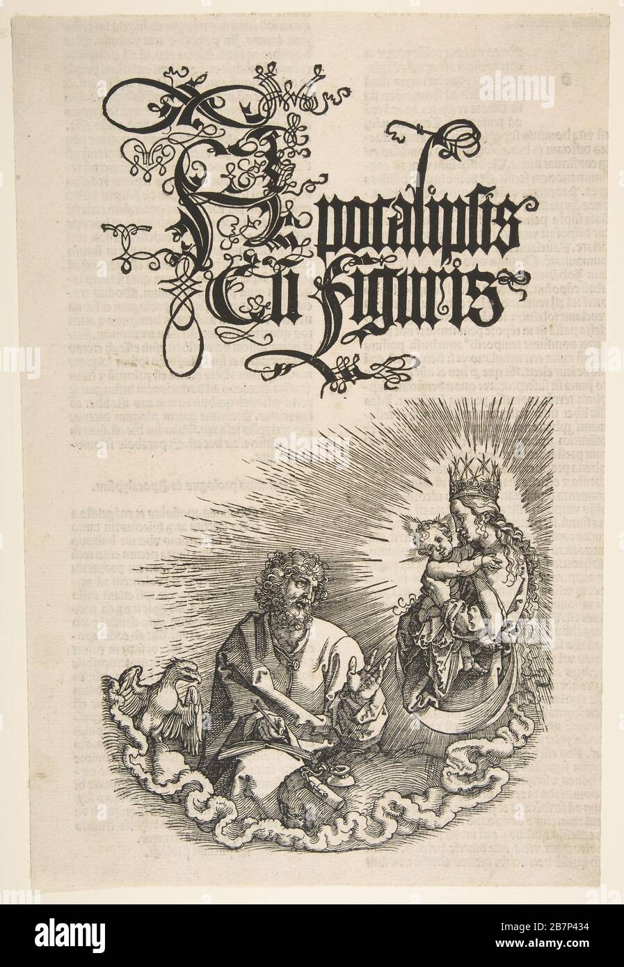 Die Jungfrau und der heilige Johannes aus der Apokalypse, 1511. Stockfoto