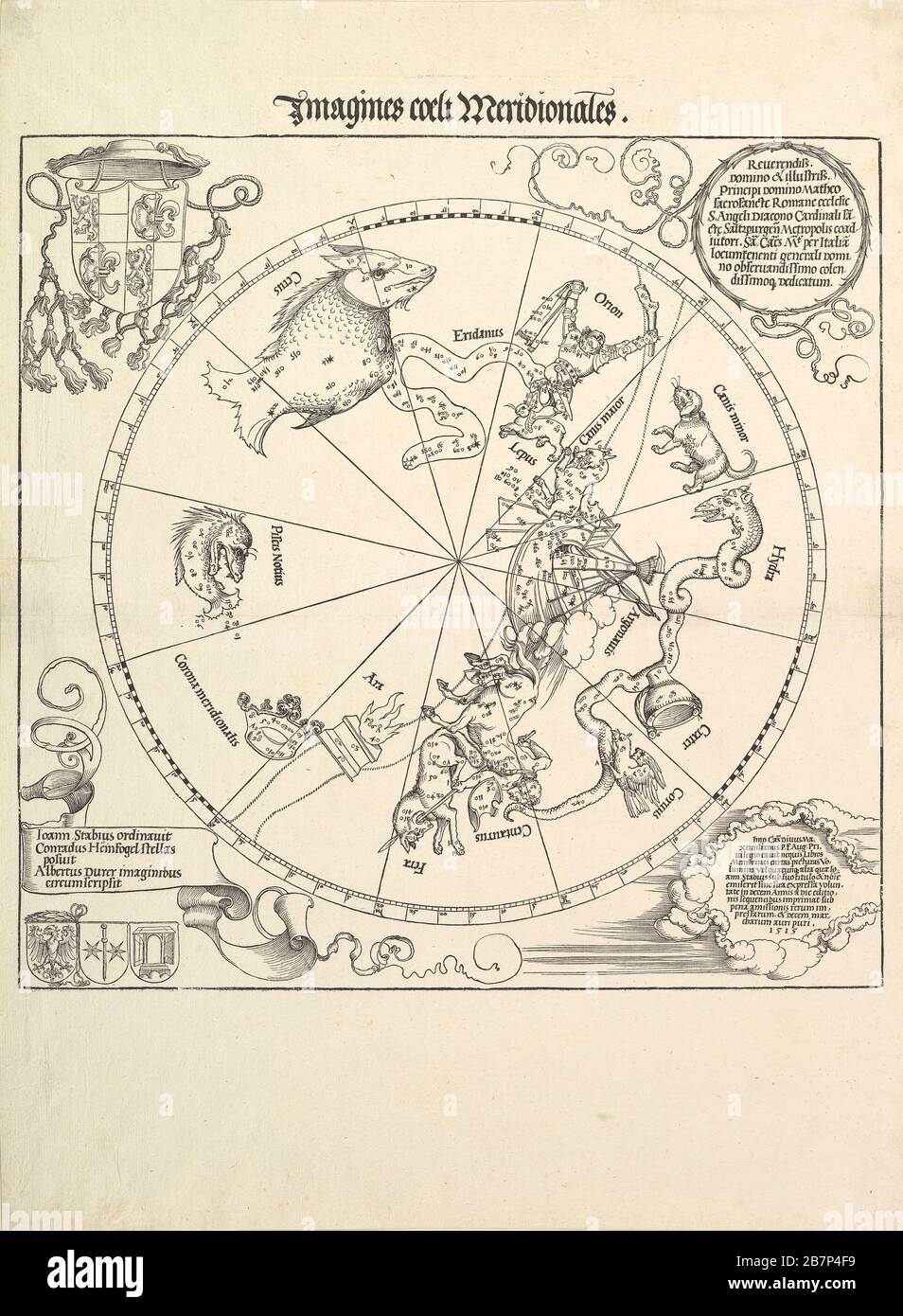 Die Himmelsglobe-Südliche Hemisphäre, 1515. Stockfoto