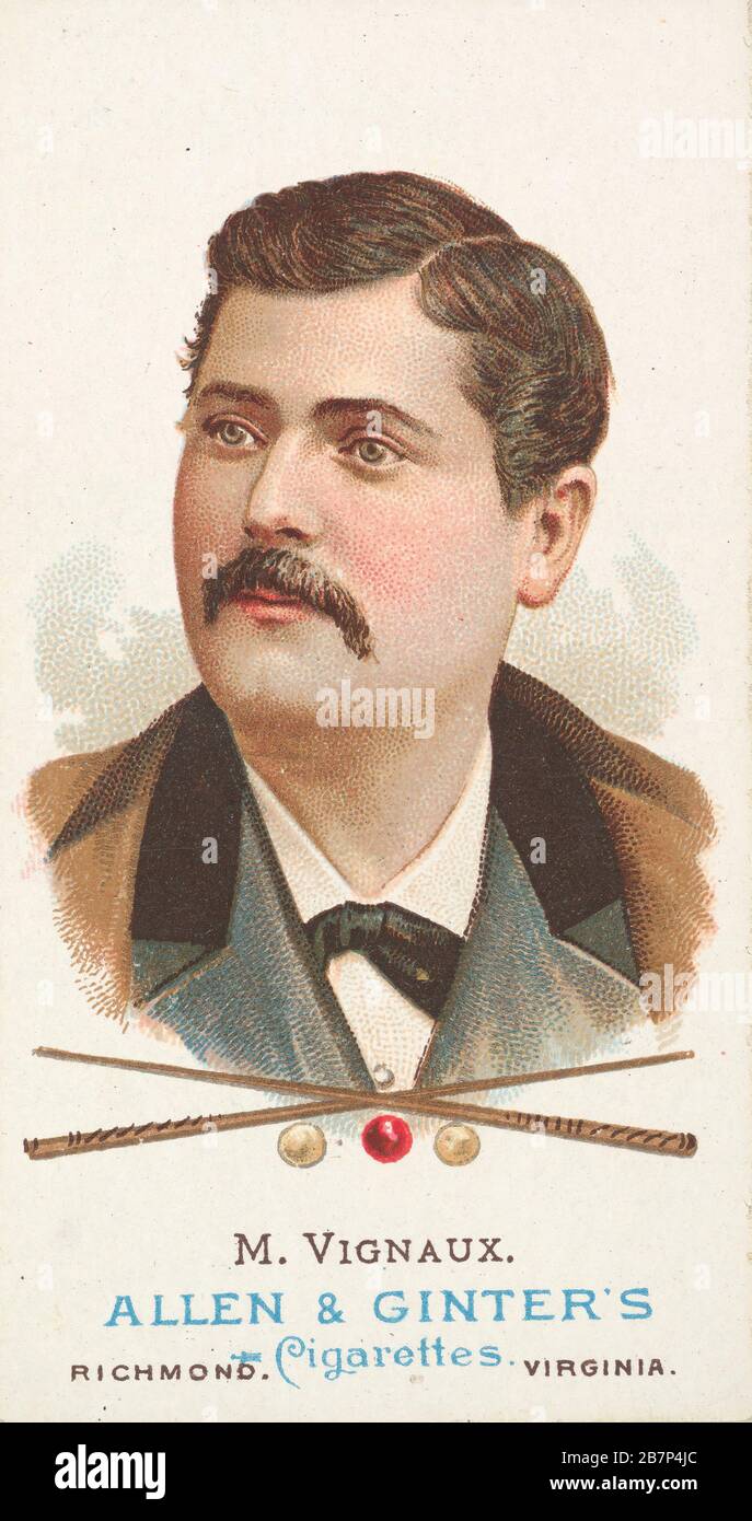 Maurice Vignaux, Billiard Player, von World's Champions, Serie 1 (N28) für allen &amp; Ginter Cigarettes, 1881er. Stockfoto