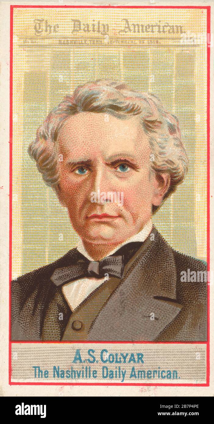 A.S. Colyar, The Nashville Daily American, aus der American Editors Serie (N1) für alle &amp; Ginter Cigarettes Brands, 1881a. Stockfoto