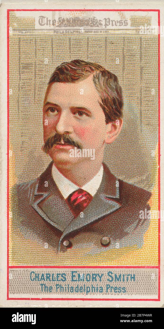 Charles Emory Smith, The Philadelphia Press, aus der American Editors Serie (N1) für alle &amp; Ginter Cigarettes Brands, 1881. Stockfoto