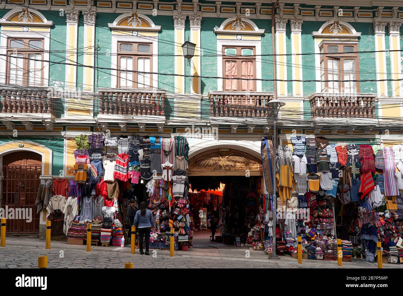 Touristische Shopping in Sucre Bolivien Stockfoto