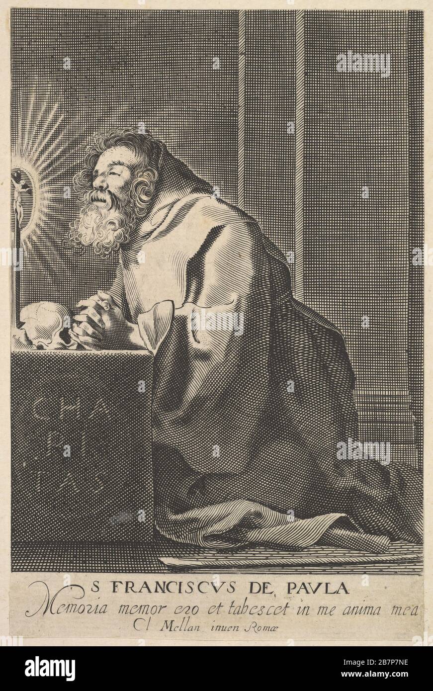 St. Franziskus de Paul, nach 1627. Nach Claude Mellan Stockfoto