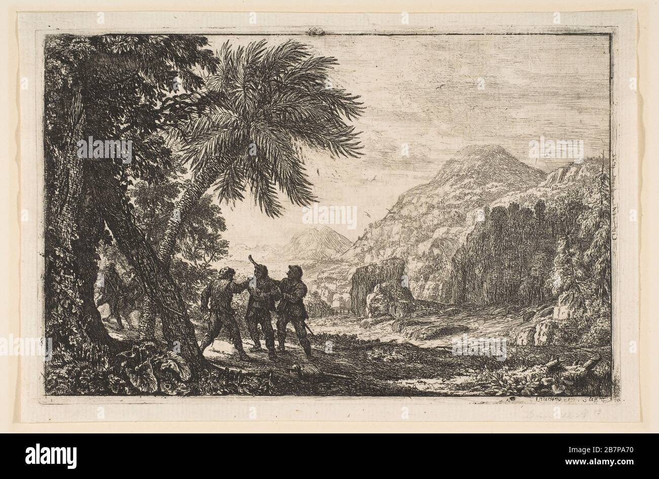 Landschaft mit Räuberbanden, 1633. Stockfoto