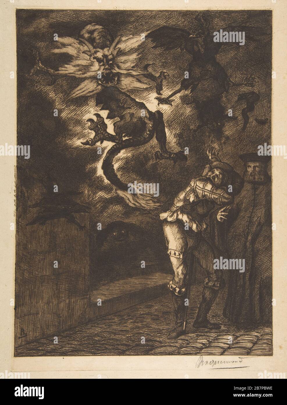 Hors de mon soleil, Canailles! (Panurge sortant de chez Raminagrobis), 1854-1855. Stockfoto