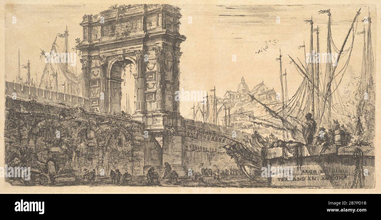 Platte 28: Bogen von Trajan in Ancona (Arco di Trajano in Ancona), Ca. 1748. Stockfoto