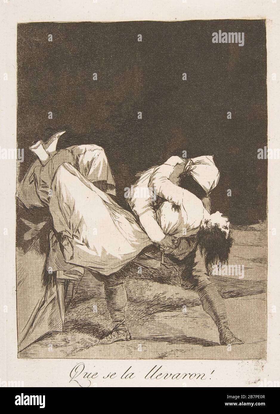 Platte 8 von "Los Caprichos": Sie trugen sie ab! (Que se la llevaron!), 1799. Stockfoto