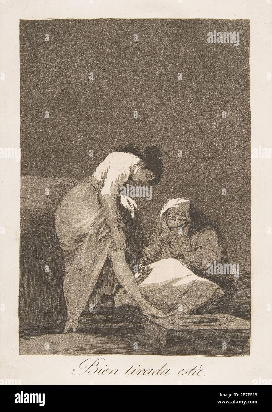Platte 17 von "Los Caprichos": Es ist schön gestreckt (Bien tirada est&#xe1;.), 1799. Stockfoto